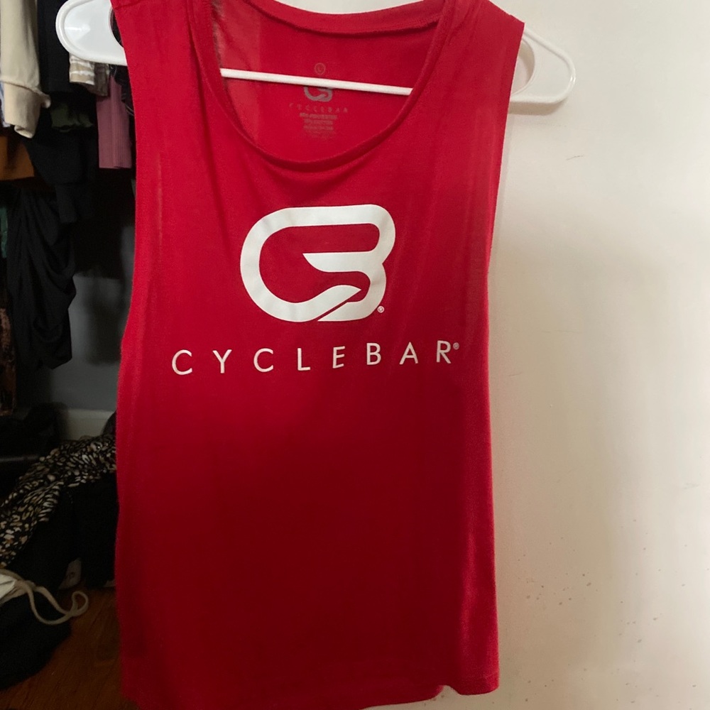 Red cyclebar tank top razor back size Large